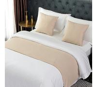 QRGMKL Runner Letto in Tinta Unita Morbida Sciarpa Senza sbiadimento Sciarpe di Biancheria da Letto semplici in Stile Europeo per Camera da Letto Hotel-Style 03||240x50cm for 1.8m Bed