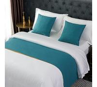 QRGMKL Runner Letto in Tinta Unita Morbida Sciarpa Senza sbiadimento Sciarpe di Biancheria da Letto semplici in Stile Europeo per Camera da Letto Hotel-Style 13||240x50cm for 1.8m Bed