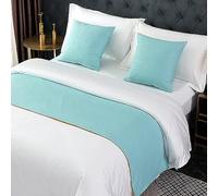 QRGMKL Runner Letto in Tinta Unita Morbida Sciarpa Senza sbiadimento Sciarpe di Biancheria da Letto semplici in Stile Europeo per Camera da Letto Hotel-Style 01||180x50cm for 1.2m Bed