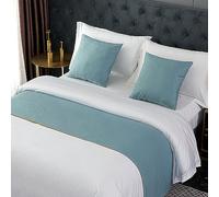 QRGMKL Runner Letto in Tinta Unita Morbida Sciarpa Senza sbiadimento Sciarpe di Biancheria da Letto semplici in Stile Europeo per Camera da Letto Hotel-Style 07||240x50cm for 1.8m Bed