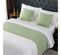 QRGMKL Runner Letto in Tinta Unita Morbida Sciarpa Senza sbiadimento Sciarpe di Biancheria da Letto semplici in Stile Europeo per Camera da Letto Hotel-Style 04||2 Pillowcases (50x50cm)