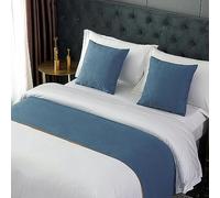 QRGMKL Runner Letto in Tinta Unita Morbida Sciarpa Senza sbiadimento Sciarpe di Biancheria da Letto semplici in Stile Europeo per Camera da Letto Hotel-Style 15||210x50cm for 1.5m Bed