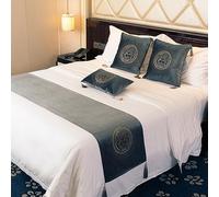 QRGMKL Stile Europeo Letto Runner Hotel Sciarpa Copriletti Copriletti Letto di Lusso Runner e Cuscini Coordinati Camera da Letto Bedding Protector-Gray||2 Pillowcases(45X45cm)