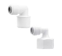 Qrity 1 Pezzi 1/2" Maschio/Femmina a 1/4" Gomito Rapido Collegamento, Raccordi di Collegamento Rapido, Push in to Tubing Pipe Joint