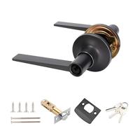 Qrity 1 Pezzi Serrature per Leva per Porta, Maniglie Porte Interne con Serratura e Chiave, Serratura D'ingresso di 60/70 mm, Nero