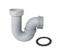 Qrity 1 Pezzi Sifone a U, Sifone per Rifiuti per Lavello, Filettatura Interna 45mm, Filettatura Esterna 47mm, Kit di Scarico per Lavello