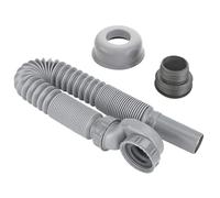 Qrity 1 Pezzi Tubi di Scarico per Vasca da Bagno, Kit di Scarico per Acque Reflue, Sifone a Basso Profilo P da 400mm a 960mm, per Vasca da Bagno
