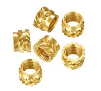 Qrity 100 Pezzi Inserto Filettato, Dadi in Ottone per Stampa 3D, Boccola Filettata, Dadi Filettati Femmina in Ottone Zigrinato, M4 x 8mm x 6mm