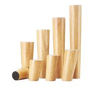 Qrity 10CM Gambe per Mobili Legno, Set di 4 Piedini in Legno di Quercia Affidabile per Divani, Comodini, Armadi, Piastra di Montaggio e Viti