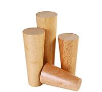 Qrity 15CM Gambe per Mobili Legno, Set di 4 Piedini in Legno di Quercia Affidabile per Divani, Comodini, Armadi, Piastra di Montaggio e Viti