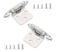 Qrity 2 pezzi Cerniere Sovrapposte, Cerniere per Armadio, 1/2 Pollici, Cerniera Nascosta, Porta Cerniere per Armadietti da Cucina, Mobili, Argento