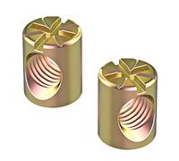 Qrity 20 Pezzi Dadi a Croce Scanalati M6 x 10mm Barrel Dadi Tasselli, Tassello Barrel Dado, Bulloni Mobili per Mobili Letto Lettino Sedie