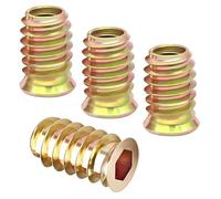 Qrity 20 Pezzi Dado Esagonale Inserti, Inserti Filettati, M6x6mm Manicotti Filettati, Inserto in Legno per Dadi, per Mobili in Legno