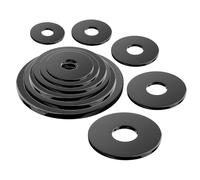 Qrity 20 Pezzi Rondelle Piatte, M6 Acciaio al Carbonio Rondella Metallo Distanziali, 6mm x 18mm O Ring Nero per La Riparazione e Costruzione