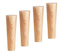 Qrity 20CM Gambe per Mobili Legno, Set di 4 Piedini in Legno di Quercia Affidabile per Divani, Comodini, Armadi, Piastra di Montaggio e Viti