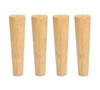 Qrity 25CM Gambe per Mobili Legno, Set di 4 Piedini in Legno di Quercia Affidabile per Divani, Comodini, Armadi, Piastra di Montaggio e Viti