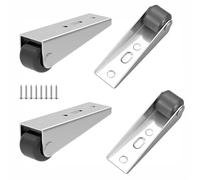 Qrity 4 Pezzi Piccole Ruote Fisse, Ruota di Supporto, Profilo Basso, Ruote per Mobili con Viti, per Tavole di Trasporto, Scrivanie, Armadi