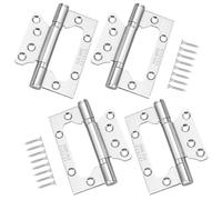 Qrity 4 Pz Cerniere a Filo, 100mm Cuscinetto A Sfera Cardini per Porta in Acciaio Inox Cerniere, 4 Pollices, Argento