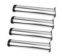 Qrity 4 pz Gambe da Tavolo Regolabili in Altezza, Totale: 400-415mm Gambe per Mobili da Cucina, Metallo Cromato, per Piedi Letto, Rialzo Letto
