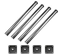 Qrity 4 pz Gambe da Tavolo Regolabili in Altezza, Totale: 700-720mm Gambe per Mobili da Cucina, Metallo Cromato, per Piedi Letto, Rialzo Letto