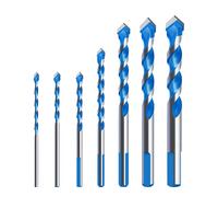 Qrity 7 Pezzi Punta Trapano Triangolare 3mm/4mm/5mm/6mm/8mm/10mm/12mm, per Piast