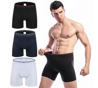 Qrity Boxer da Uomo, Mutande in Cotone Elasticizzato, 3 Colori|Traspirante|Cotone, Mutande Intimo Classico Confezione da 3,-L