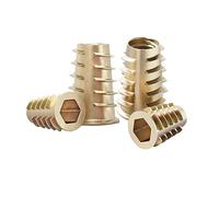 Qrity Dadi a Testa Esagonale Filettati in Lega di Zinco, 20 Pezzi M4 x 8mm Dadi con Inserto Filettato, Dadi Filettati per Legno per Mobili