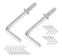 Qrity Ganci a vite da 37mm, Piccoli Ganci a Vite in Metallo, in Acciaio al Carbonio, Gancio a Forma di L, per Appendere Piante Luci, 20 Pezzi