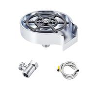 Qrity Rondella di Vetro Sciacquatrice, Tazza Automatica Sciacquatrice, Accessori Per Lavello da Cucina Sciacquatrice, Adatto per Case, Caffè, Argento