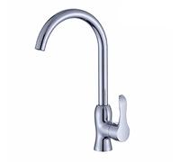 Qrity Rubinetto da Cucina Miscelatore Monocomando ad Arco Alto Rubinetto da Cucina Girevole a 360 ° Rubinetto Miscelatore Europeo Moderno Cromato con Adattatore da 1/2" e 3/8"