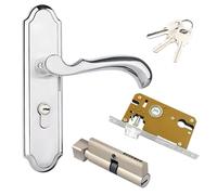 Qrity Serratura Della Porta Della Camera da Letto, Serrature per Porte Interne,Serratura in Lega di Zinco, Set di Maniglie a Leva