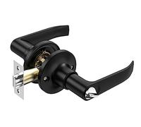 Qrity Serratura per Porta a Leva D'ingresso, Kit Serratura Della Porta, Serratura di Sicurezza Esterna, Maniglia per Porta Interna con Serratura e Chiave - Nero