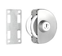 Qrity Serratura per Porta in Vetro Senza Perforazione Serratura per Porta in Vetro Singolo con 3 Chiavi in Rame Adatta per Porte in Vetro con Spessore 10~12 mm