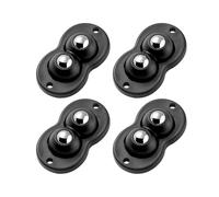 Qrity Set di 4 Rotelle Autoadesive per Mobili, Capacità di Carico Totale 30 kg, Girevoli 360°, Nero Ruote Autoadesive per Cucina, Box, Carrello