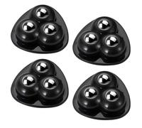 Qrity Set di 4 Rotelle Autoadesive per Mobili, Capacità di Carico Totale 50 kg, Girevoli 360°, Nero Ruote Autoadesive per Cucina, Box, Carrello