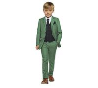 Qrkoda Ragazzi Abito con Risvolto tacca Due Bottoni in Tre Pezzi per Smoking per la Cena della Festa