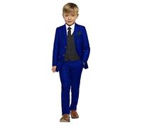 Qrkoda Ragazzi Abito con Risvolto tacca Due Bottoni in Tre Pezzi per Smoking per la Cena della Festa