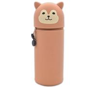 QRKPVHD Kawaii Astuccio Scuola 2 in 1 in Morbido Silicone, Portapenne da Tavolo, Chiusura con Cerniera, Penne Pastelli Pennarelli, Astuccio Portapenne Animali Dolci Shiba Inu, per scuola, uffici