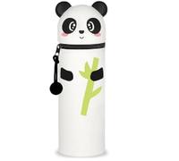 QRKPVHD Kawaii Astuccio Scuola 2 in 1 in Morbido Silicone, Portapenne da Tavolo, Chiusura con Cerniera, Pennarelli, Astuccio Portapenne Animali Dolci, per scuola, uffici (Panda di bambù)