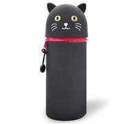 QRKPVHD Kawaii Astuccio Scuola 2 in 1 in Morbido Silicone, Portapenne da Tavolo, Chiusura con Cerniera, Penne Pastelli Pennarelli, Astuccio Portapenne Animali Dolci Gatto carino per scuola, uffici