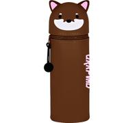 QRKPVHD Kawaii Astuccio Scuola 2 in 1 in Morbido Silicone, Portapenne da Tavolo, Chiusura con Cerniera, Penne Pastelli Pennarelli, Astuccio Portapenne Animali Dolci Lontra Marrone per scuola, uffici