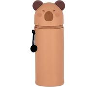 QRKPVHD Kawaii Astuccio Scuola 2 in 1 in Morbido Silicone, Portapenne da Tavolo, Chiusura con Cerniera, Penne Pastelli Pennarelli, Astuccio Portapenne Animali Dolci Kapybara, per scuola, uffici