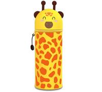 QRKPVHD Kawaii Astuccio Scuola 2 in 1 in Morbido Silicone, Portapenne da Tavolo, Chiusura con Cerniera, Pennarelli, Astuccio Portapenne Animali Dolci, per scuola, uffici (Portamatite Giraffa)