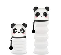 QRKPVHD Kawaii Astuccio Scuola 2 in 1 in Morbido Silicone, Portapenne da Tavolo, Chiusura con Cerniera, Penne Pastelli Pennarelli, Astuccio Portapenne Animali Dolci panda, per scuola, uffici
