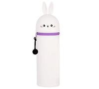 QRKPVHD Kawaii Astuccio Scuola 2 in 1 in Morbido Silicone, Portapenne da Tavolo, Chiusura con Cerniera, Pennarelli, Astuccio Portapenne Animali Dolci, per scuola, uffici (Pen drive coniglio)