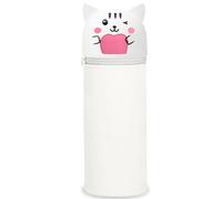 QRKPVHD Kawaii Astuccio Scuola 2 in 1 in Morbido Silicone, Portapenne da Tavolo, Chiusura con Cerniera, Penne Pastelli Pennarelli, Astuccio Portapenne Animali Dolci Gatto carino per scuola, uffici