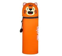 QRKPVHD Kawaii Astuccio Scuola 2 in 1 in Morbido Silicone, Portapenne da Tavolo, Chiusura con Cerniera, Pennarelli, Astuccio Portapenne Animali Dolci, per scuola, uffici (tigre)