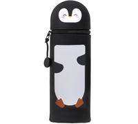 QRKPVHD Kawaii Astuccio Scuola 2 in 1 in Morbido Silicone, Portapenne da Tavolo, Chiusura con Cerniera, Penne Pastelli Pennarelli, Astuccio Portapenne Animali Dolci Pinguino, per scuola, uffici