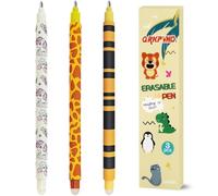 QRKPVHD Penna Gel Cancellabile - Sfera sull'Estremità per Rimuovere l'Inchiostro senza Consumare il Foglio - Inchiostro Nero Termosensibile - Savannah collection (Zirafa Api Unicorno)