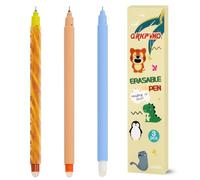 QRKPVHD Penna Gel Cancellabile - Sfera sull'Estremità per Rimuovere l'Inchiostro senza Consumare il Foglio - Inchiostro Nero Termosensibile - Savannah collection (Elefant Girafă Leu)
